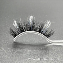 sparkle false lashes natural 3d silver glitter eyelashes